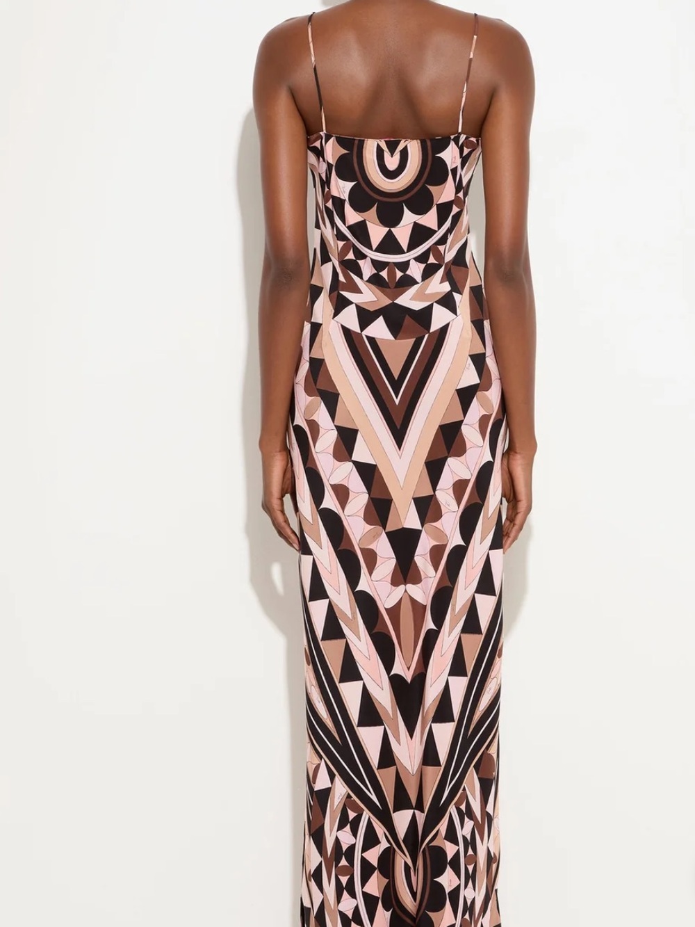 Emilio Pucci Geometric Slip Maxi Dress in Pink and Brown - Picture 7 of 7